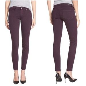 Paige Verdugo Ankle Plum Overdyed Skinny Stretch Jeans sz 29